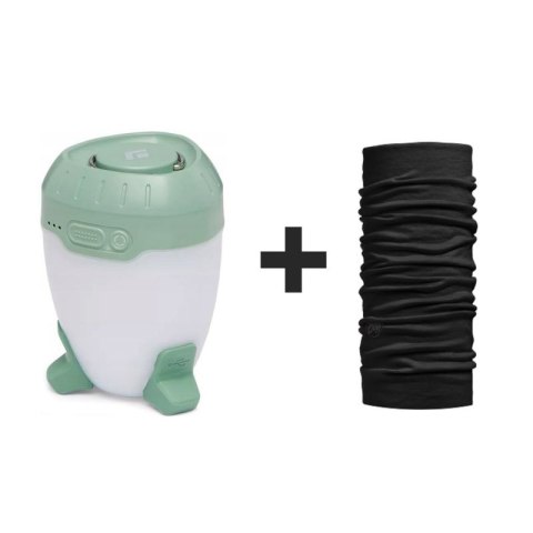 Latarka lampka biwakowa Black Diamond ORBITER 450 LANTERN Desert Sage + BUFF Chusta wielofunkcyjna MERINO LIGHTWEIGHT SOLID BLAC Black Diamond