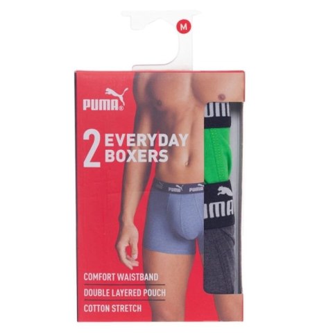 Puma bokserki majtki męskie 2-Pack zielone szare wygodne bawełna Puma