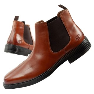 Skechers buty męskie sztyblety Miller-Boris eleganckie skórzane brązowe Skechers