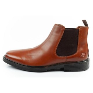 Skechers buty męskie sztyblety Miller-Boris eleganckie skórzane brązowe Skechers