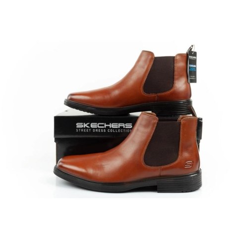 Skechers buty męskie sztyblety Miller-Boris eleganckie skórzane brązowe Skechers