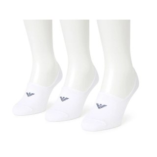 Emporio Armani skarpety mikrostopki Calza bawełna białe 3-Pack Emporio Armani