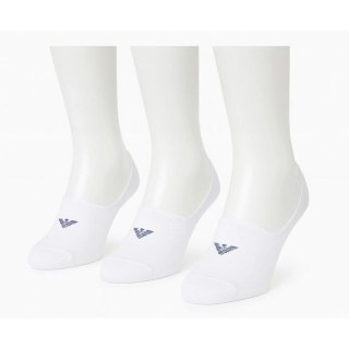 Emporio Armani skarpety mikrostopki Calza bawełna białe 3-Pack Emporio Armani