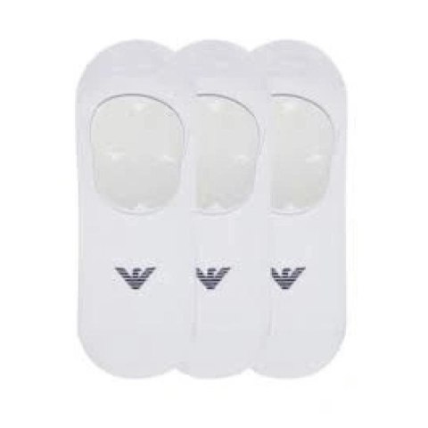 Emporio Armani skarpety mikrostopki Calza bawełna białe 3-Pack Emporio Armani