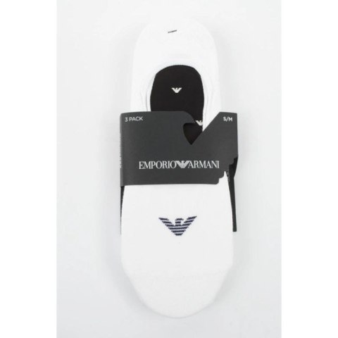 Emporio Armani skarpety mikrostopki Calza bawełna białe 3-Pack Emporio Armani
