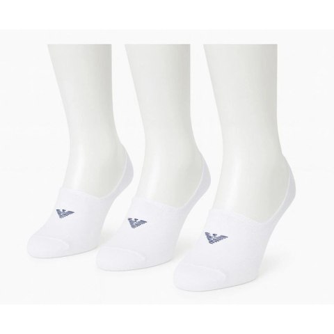 Emporio Armani skarpety mikrostopki Calza bawełna białe 3-Pack Emporio Armani