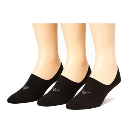 Emporio Armani skarpety mikrostopki Calza bawełna czarne 3-Pack Emporio Armani