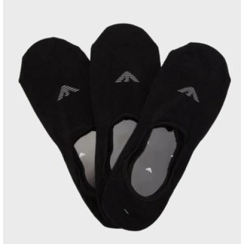 Emporio Armani skarpety mikrostopki Calza bawełna czarne 3-Pack Emporio Armani