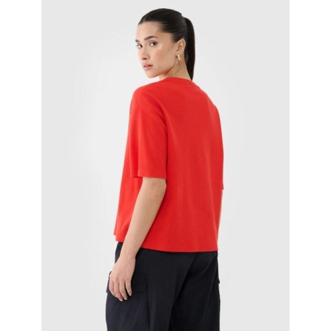 T-shirt regular z waflowej dzianiny damski 4F 4FRSS25TTSHF2651-62S 4f