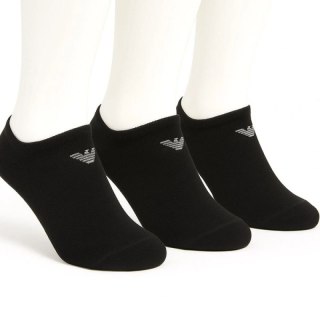 Emporio Armani skarpety stopki Calza bawełna czarne wygodne 3-Pack Emporio Armani