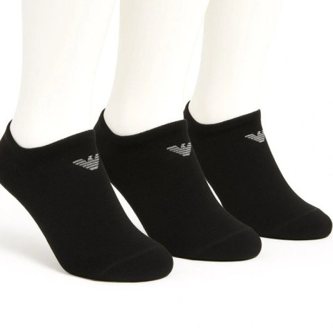Emporio Armani skarpety stopki Calza bawełna czarne wygodne 3-Pack Emporio Armani
