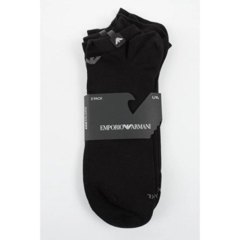 Emporio Armani skarpety stopki Calza bawełna czarne wygodne 3-Pack Emporio Armani
