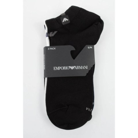 Emporio Armani skarpety stopki Calza bawełna wygodne 3-Pack granatowe czarne białe Emporio Armani