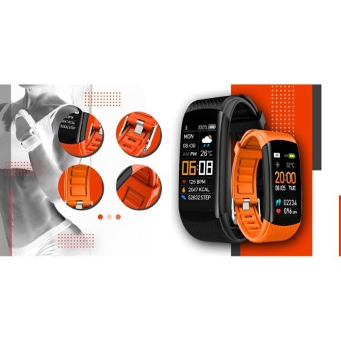 Smartwatch GIEWONT Czarno Pomarańczowy 2 Paski GW200-9 Giewont