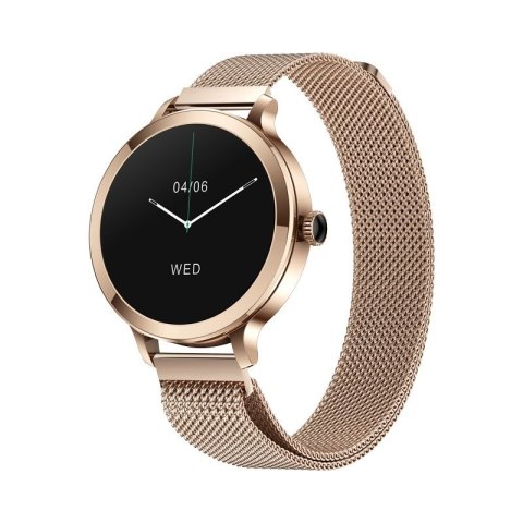 Smartwatch Damski VELTORI VT340-1 Złota Bransoleta + Różowy Pasek Silikonowy VELTORI