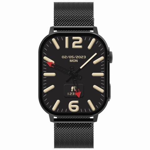 Smartwatch Gravity GT15-1 Czarny Pasek Silikonowy + Czarna Bransoleta Gravity