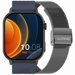 Smartwatch Gravity GT15-4 Niebieski Pasek Silikonowy + Tytanowa Bransoleta Gravity
