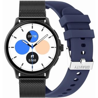 Smartwatch Damski GRAVITY GT12-2 Granatowy Pasek Silikonowy + Czarna Bransoleta Gravity