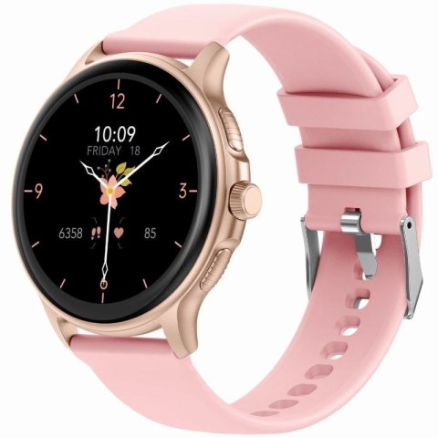 Smartwatch Damski GRAVITY GT12-3 Różowy Pasek Silikonowy + Bransoleta Różowe Złoto Gravity