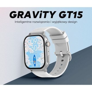 Smartwatch Damski GRAVITY GT15-11 Granatowy Pasek Silikonowy + Złota Bransoleta Gravity