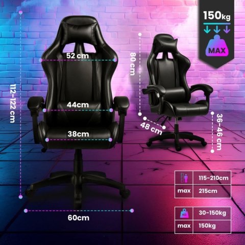 Extralink Gaming | Fotel gamingowy | biurowy, obrotowy, kubełkowy, czarny, G-524