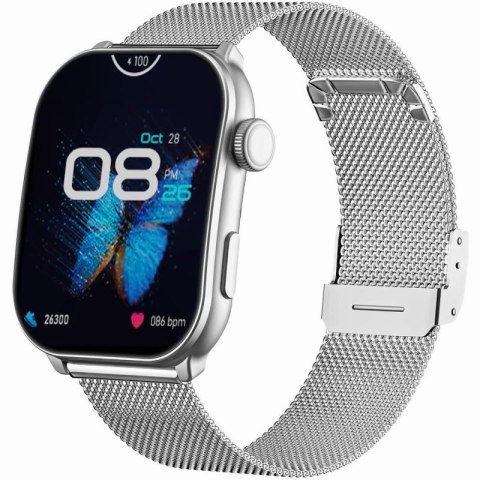 Smartwatch Damski GRAVITY GT28-10 Pasek + Bransoleta Biało Srebrny Gravity