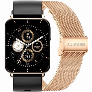Smartwatch Gravity Różowe Złoto Czarny 2 Paski GT17-5 Gravity