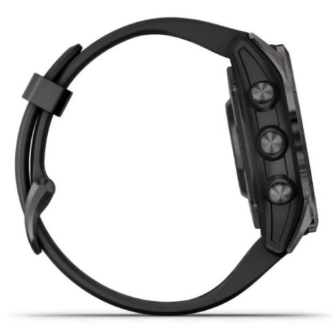 Zegarek Garmin Fenix 7S Pro 42mm Sapphire Solar szary tytanowy DLC z czarnym paskiem Garmin