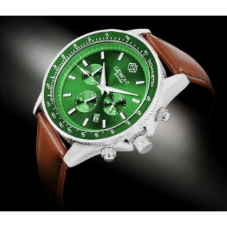 Zegarek Męski Giewont Chronograph Sapphire Brązowo Zielony GW3520-A6 Giewont