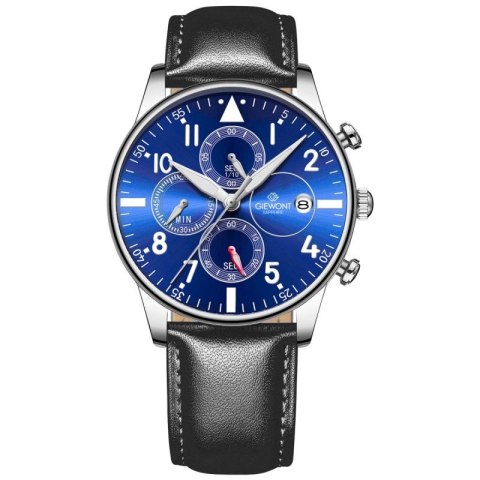 Zegarek Męski Giewont Chronograph Sapphire Czarno Niebieski GW5630-A3 Giewont
