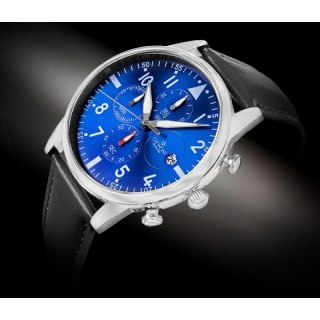 Zegarek Męski Giewont Chronograph Sapphire Czarno Niebieski GW5630-A3 Giewont