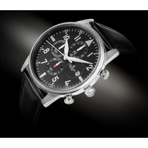 Zegarek Męski Giewont Chronograph Sapphire Czarno Srebrny GW5630-A2 Giewont