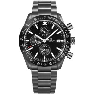 Zegarek Męski Giewont Chronograph Sapphire Czarny GW8720-B1 Giewont