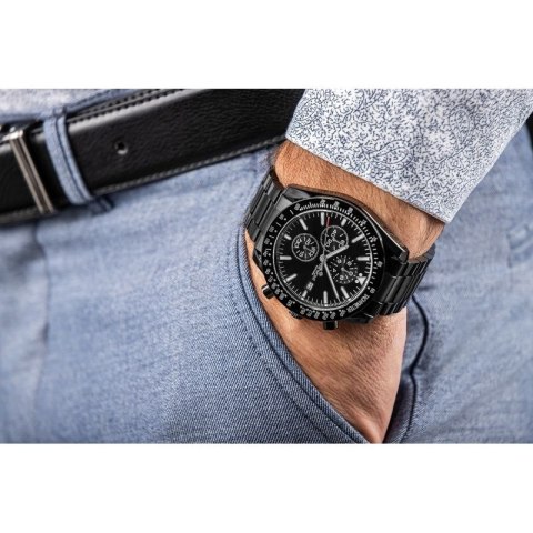 Zegarek Męski Giewont Chronograph Sapphire Czarny GW8720-B1 Giewont