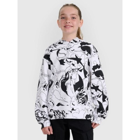 Bluza dresowa nierozpinana z kapturem dziewczęca 4F 4FJRAW25TSWSF2348-90A 4f