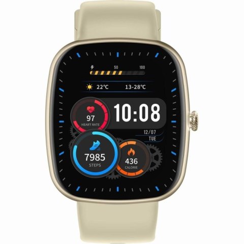 Smartwatch Damski GRAVITY GT18-8 Beżowy Pasek Silikonowy + Biały Pasek