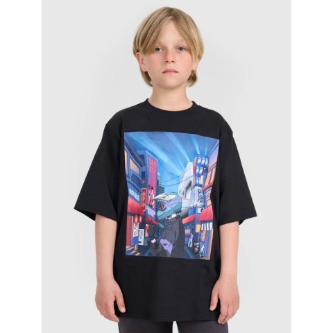 T-shirt oversize z nadrukiem chłopięcy 4F 4FJRAW25TTSHM3061-20S 4f