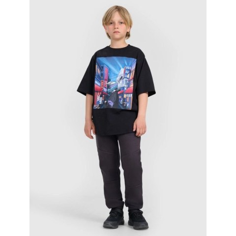 T-shirt oversize z nadrukiem chłopięcy 4F 4FJRAW25TTSHM3061-20S 4f