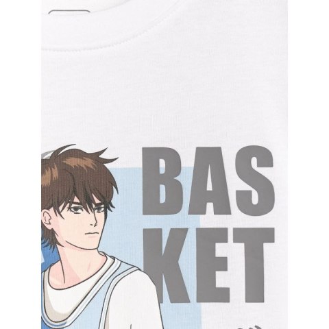 T-shirt oversize z nadrukiem chłopięcy 4F 4FJRAW25TTSHM3062-10S 4f