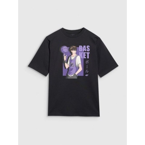 T-shirt oversize z nadrukiem chłopięcy 4F 4FJRAW25TTSHM3062-20S 4f