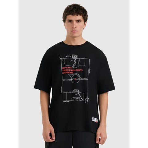 T-shirt oversize z nadrukiem męski 4F 4FRAW25TTSHM3257-20S 4f