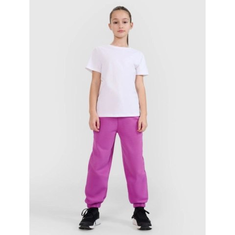 T-shirt regular gładki dziewczęcy 4F 4FJWSS25TTSHF2177-10S 4f