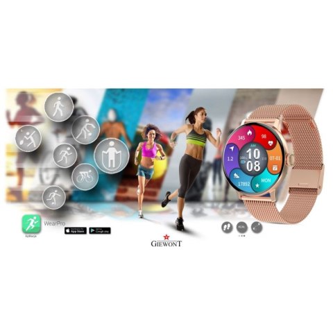 Smartwatch Damski GIEWONT Różowe Złoto GW330-1 Giewont