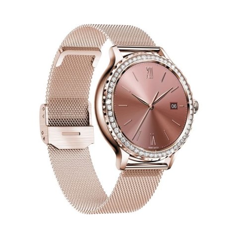 Smartwatch Damski VELTORI VT320-1 Złota Bransoleta + Różowy Pasek Silikonowy VELTORI