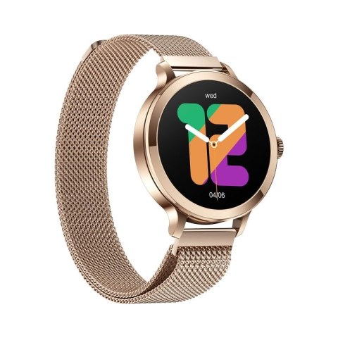 Smartwatch Damski VELTORI VT340-1 Złota Bransoleta + Różowy Pasek Silikonowy VELTORI