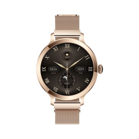 Smartwatch Damski VELTORI VT340-1 Złota Bransoleta + Różowy Pasek Silikonowy VELTORI