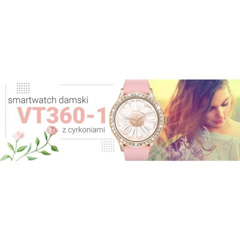 Smartwatch Damski VELTORI VT360-1 Różowy Pasek Silikonowy VELTORI