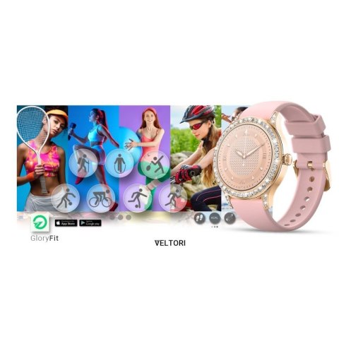 Smartwatch Damski VELTORI VT360-1 Różowy Pasek Silikonowy VELTORI