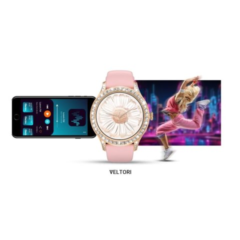 Smartwatch Damski VELTORI VT360-1 Różowy Pasek Silikonowy VELTORI