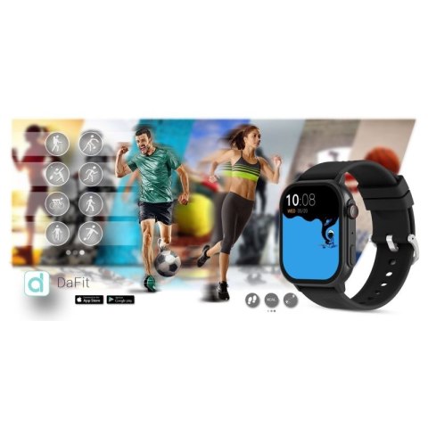 Smartwatch Gravity GT15-1 Czarny Pasek Silikonowy + Czarna Bransoleta Gravity